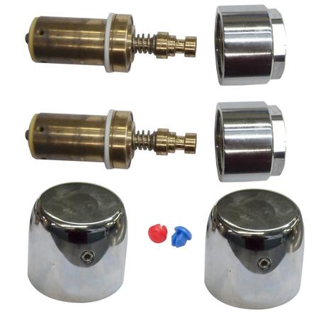 BK RESOURCES 1D Kit Push Cap Bonnet Valve & R/ B Temp Indicators For MF-4D-G Faucet MF-4D-KIT